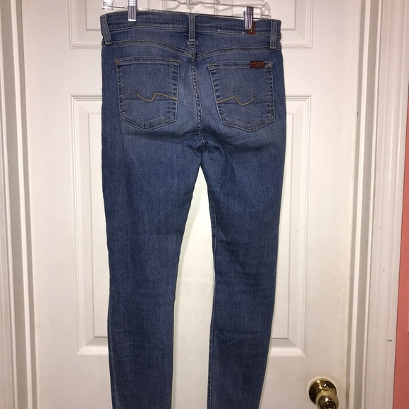 7 for All Mankind Distressed Skinny Jeans Size 27 - Picture 4 of 7